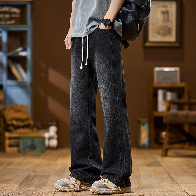 微喇牛仔裤男款春季休闲长裤男青少年直筒阔腿裤子Z9851-P40特，男装牛仔裤，星座509