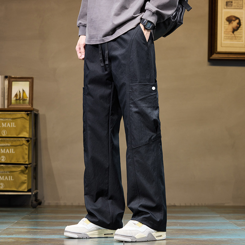 伞兵工装裤男美式复古时尚潮牌阔腿拖地裤休闲百搭长裤Z9857-P50，男装休闲裤，星座509