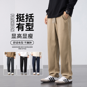 2025新款韩系慵懒裤子男阔腿裤针织直筒裤秋冬青年休闲裤M561-P35图片