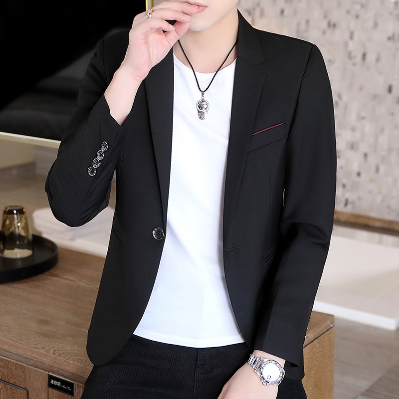 休闲西装外套男秋潮流韩版修身纯色小西服上班单西上衣S2116，男装西服，星座509