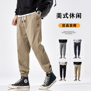 工装裤子男秋天哈伦裤痞帅裤子宽松大码百搭休闲束脚裤Z2306-P50图片