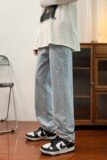 牛仔裤男生春秋季宽松直筒阔腿裤高街潮流K705-常规P35/加绒P45，男装牛仔裤，星座509