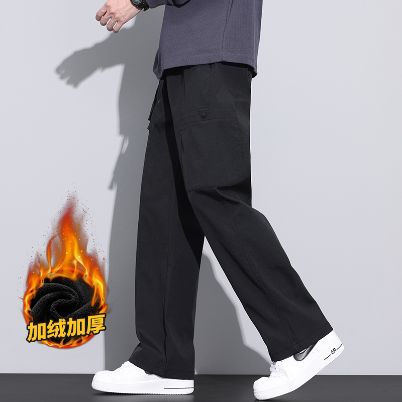 美式加厚工装裤男宽松直筒伞兵裤秋冬休闲长裤Z9856-P45/加绒P55，男装工装外套，星座509