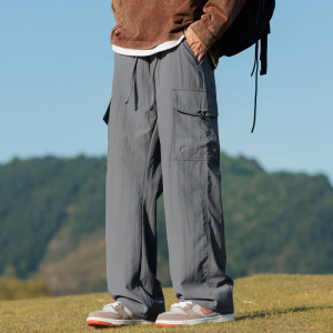 美式户外工装裤子男秋季宽松直筒潮牌阔腿登山冲锋长裤Z2353-P50图片