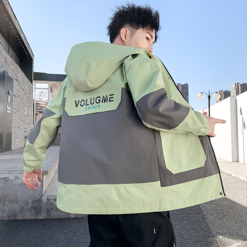 Jacket men's 2021 new spring and autumn leisure fashion tooling upper clothing men's jacket