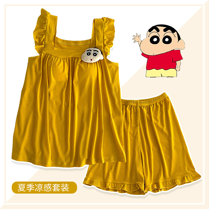 带胸垫睡衣女士夏季冰丝螺纹吊带无袖可爱卡通公主风家居服套装,女士内衣/男士内衣/家居服,睡衣/家居服套装,淘宝优惠券,粉丝福利购,淘宝优惠卷