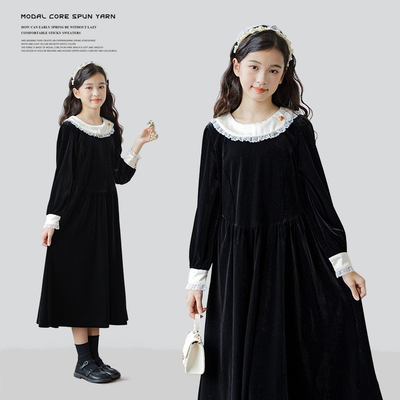 【赫本风】丝绒女孩裙子