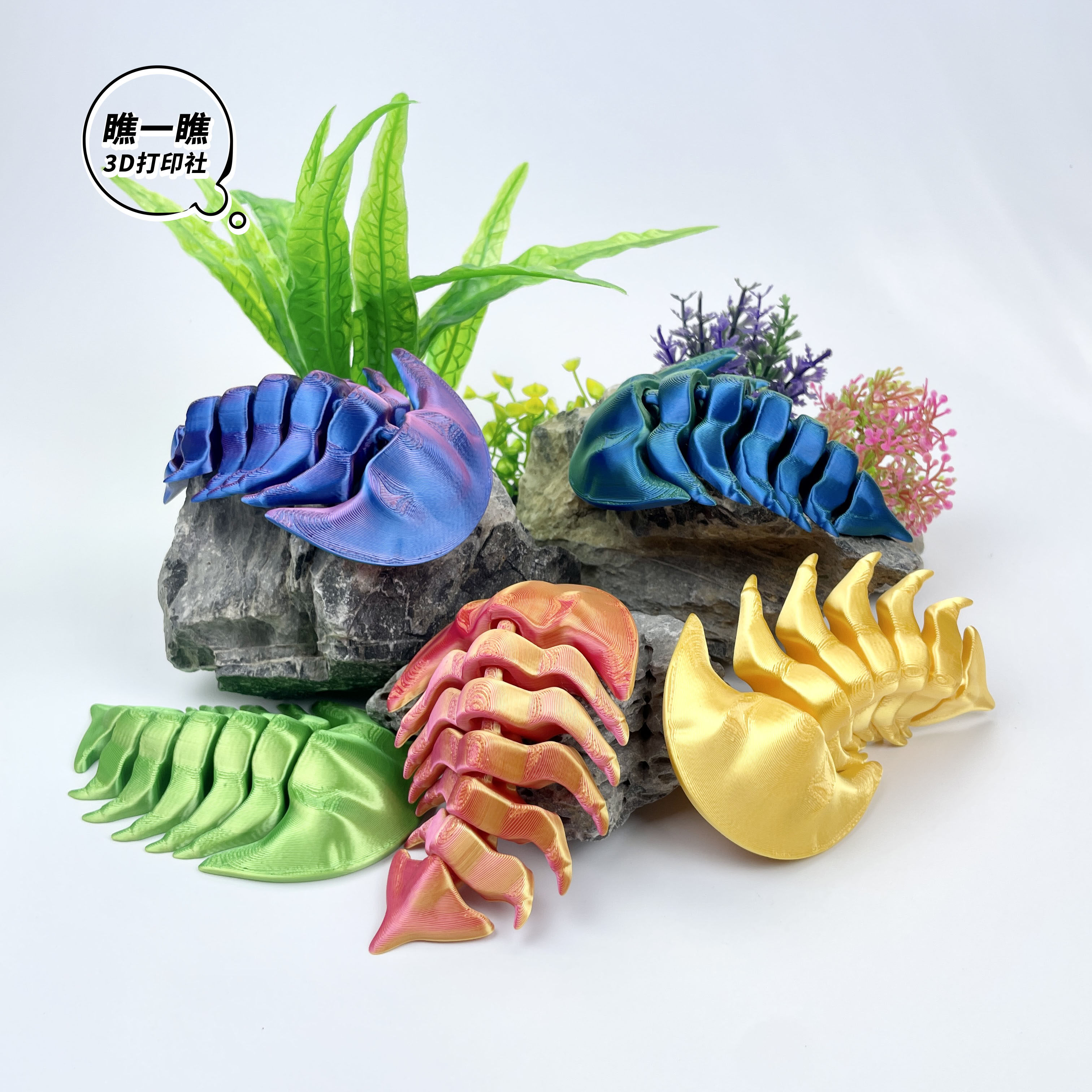 3D打印仿真三叶虫模型摆件玩具