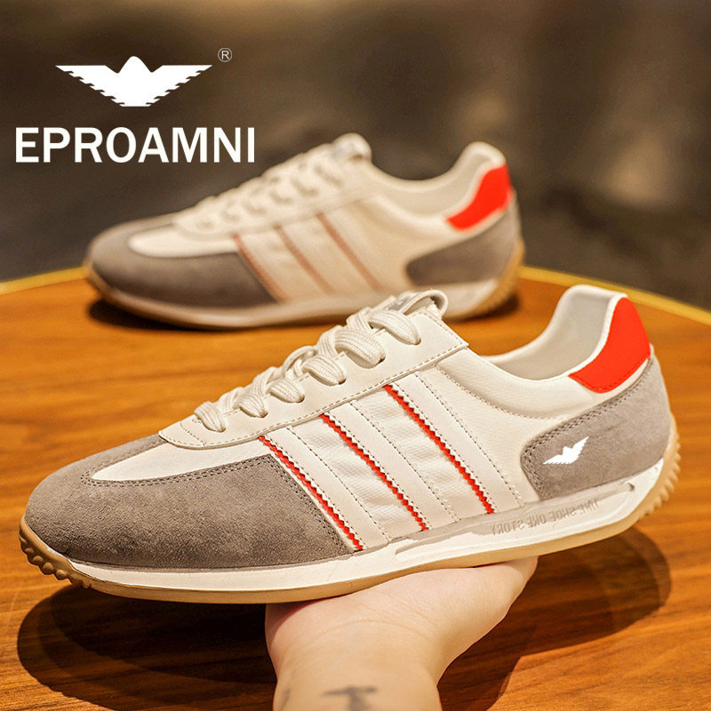 联名利登阿玛尼男鞋真皮透气运动休闲皮鞋英伦韩版网面鞋时尚百搭