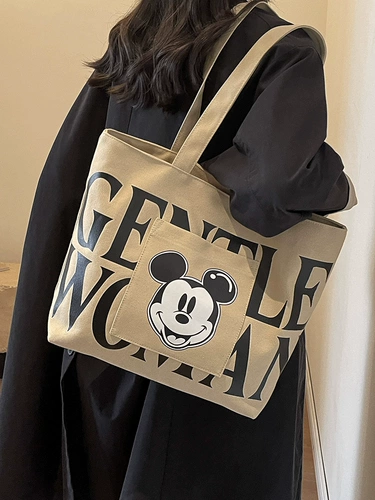 Мультяшный демисезонный шоппер, сумка, тканевый мешок для отдыха