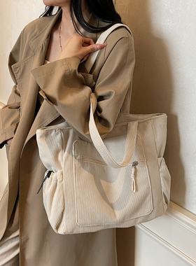 简约帆布托特包2025新款大容量轻便布包通勤单肩包休闲百搭手提包