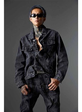 （部分断码特价）铁丝扭曲变形牛仔外套24ss夹克套装男女款