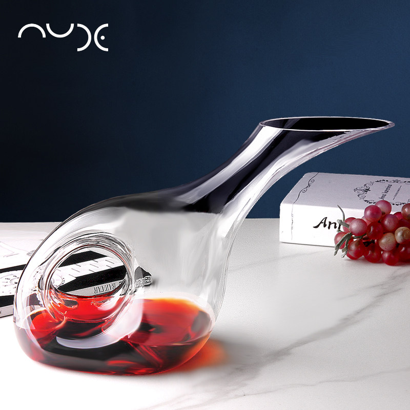 土耳其进口水晶玻璃葡萄酒分酒器 家用红酒快速醒酒器带盖醒酒器