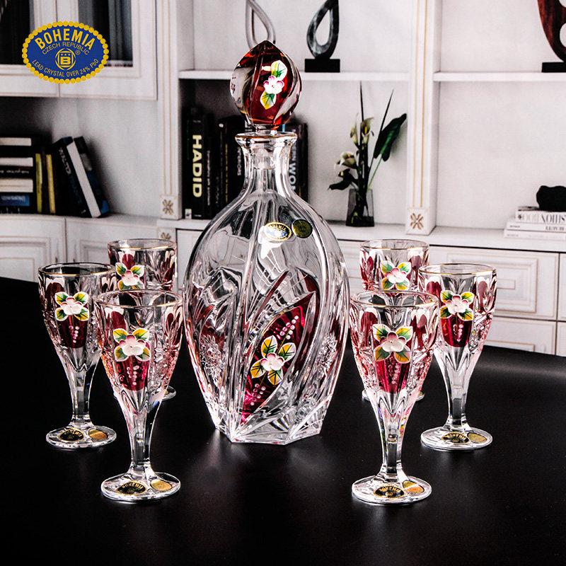BOHEMIA捷克进口水晶玻璃酒具欧式创意水晶杯酒瓶小高脚杯洋酒杯