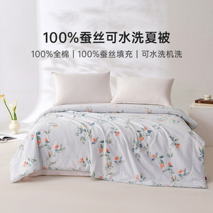 慈云蚕丝被夏凉被薄被子空调被单人双人纯棉全棉可机洗可水洗夏被