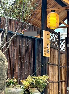 手工竹编吊灯院子门口挂树户外防水仿古风定制中式火锅餐饮店灯笼