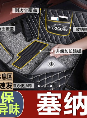 适用21款丰田塞纳七座全包围脚垫赛那SIENNA混动专用改装汽车脚垫