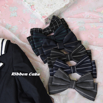 jk日系手作风条纹格子大蝴蝶结
