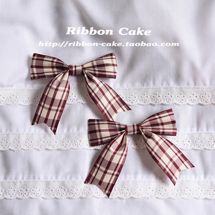 满39包邮 日系手作可爱格纹格子优等生JK制服日常头饰边夹发夹