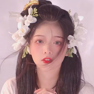 玉簪花仿妆发夹绢花发饰古风发簪头花仿真花头饰汉服软簪古装配饰