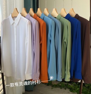 法式eq衬衫世家纯色真丝新颜色丝滑软糯砂洗桑蚕丝26春新包邮