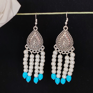 蒙古族耳环女长款流苏耳坠轻奢异族风情耳饰耳环民族风复古耳环