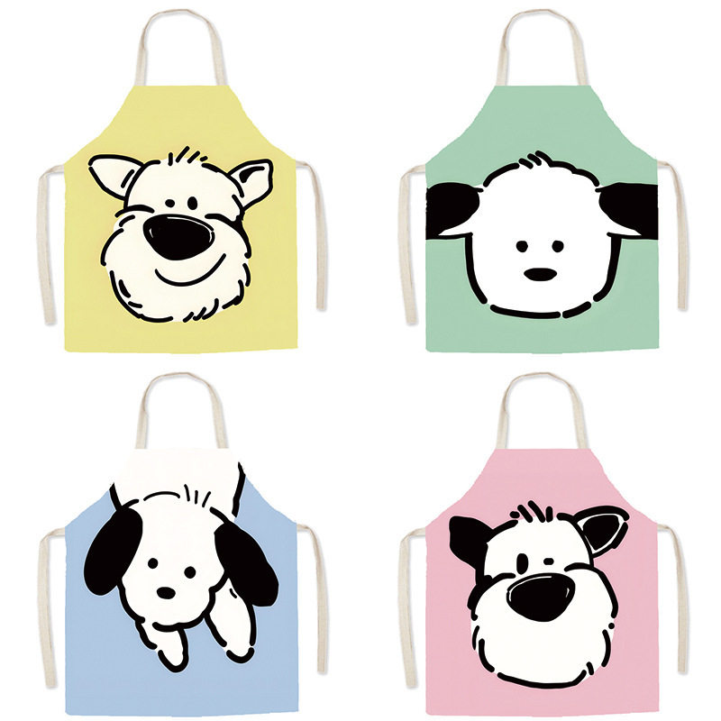 北欧ins风小狗可爱时尚成人防污无袖围裙家用布艺烹饪防污罩衣,家庭/个人清洁工具,围裙,淘宝优惠券,粉丝福利购,淘宝优惠卷