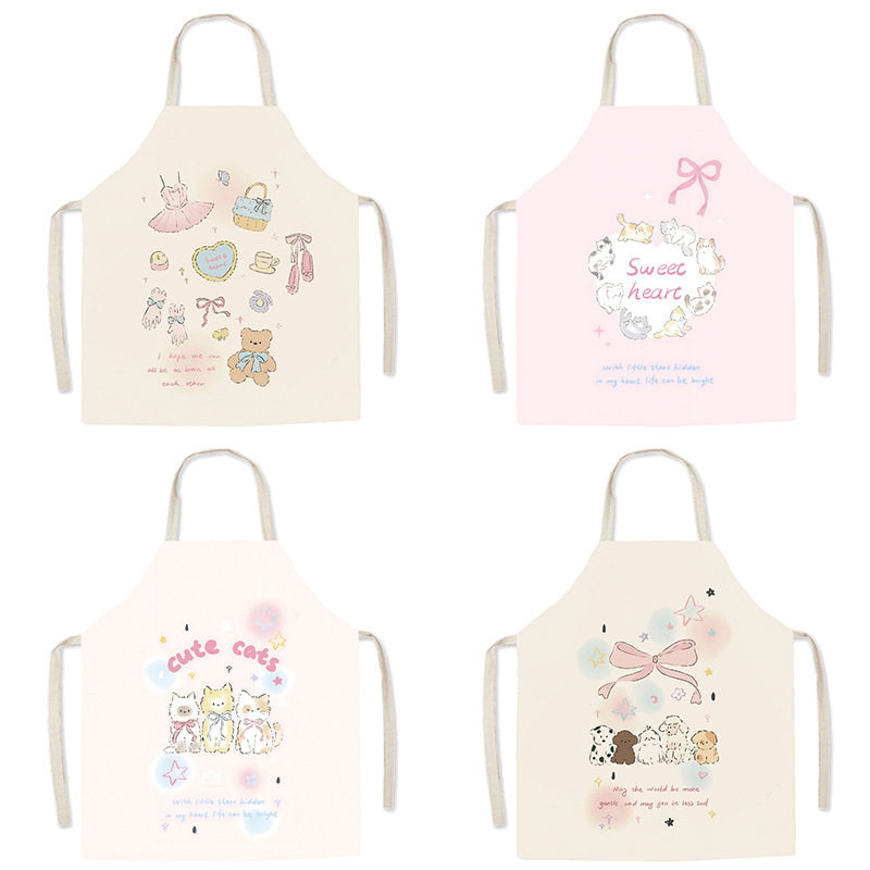 奶油芭蕾风无袖围裙女家用可爱厨房2024新款亲子烹饪画室防污罩衣,家庭/个人清洁工具,围裙,淘宝优惠券,粉丝福利购,淘宝优惠卷