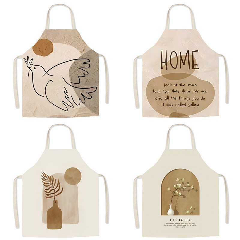 原木风抽象现代简约系列棉麻无袖围裙亲子烹饪画室防污罩衣,家庭/个人清洁工具,围裙,淘宝优惠券,粉丝福利购,淘宝优惠卷