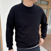 男装 冬新款 简约打底胖人加肥加大男款 大依无忧大码 圆领毛衣针织衫