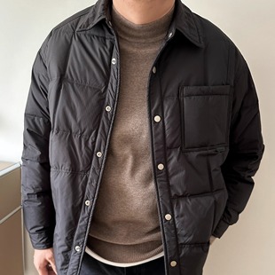 大依无忧大码男装冬轻薄羽绒服胖人加肥加大男士短款羽绒衬衣外套