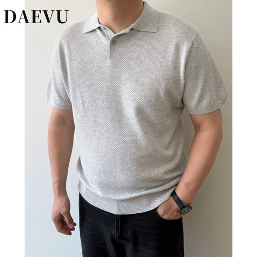 大依无忧春夏季纯色大码Polo衫潮加肥加大男士针织衫翻领短袖T恤