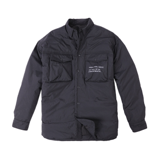 DAEVU冬新款年青潮胖子大号加肥加大码男士翻领衬衫士羽绒服外套