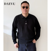 男装 冬季 男士 大依无忧大码 翻领针织POLO衫 宽松加肥加大翻领毛衣