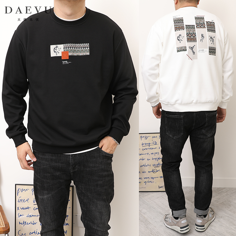 春秋新款印第安风圆领长袖卫衣