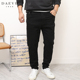 普洗潮胖子修身 小脚弹力加肥加大码 男士 DAEVU春秋新款 黑布牛仔裤