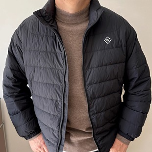 DAEVU大码男装冬季简约胖人加肥加大男士立领短款轻薄羽绒服外套