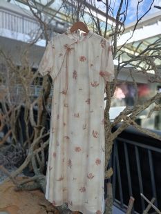 连衣裙显瘦修身 复古旗袍女装 改良 中国风花瑶长款 2025春夏新款