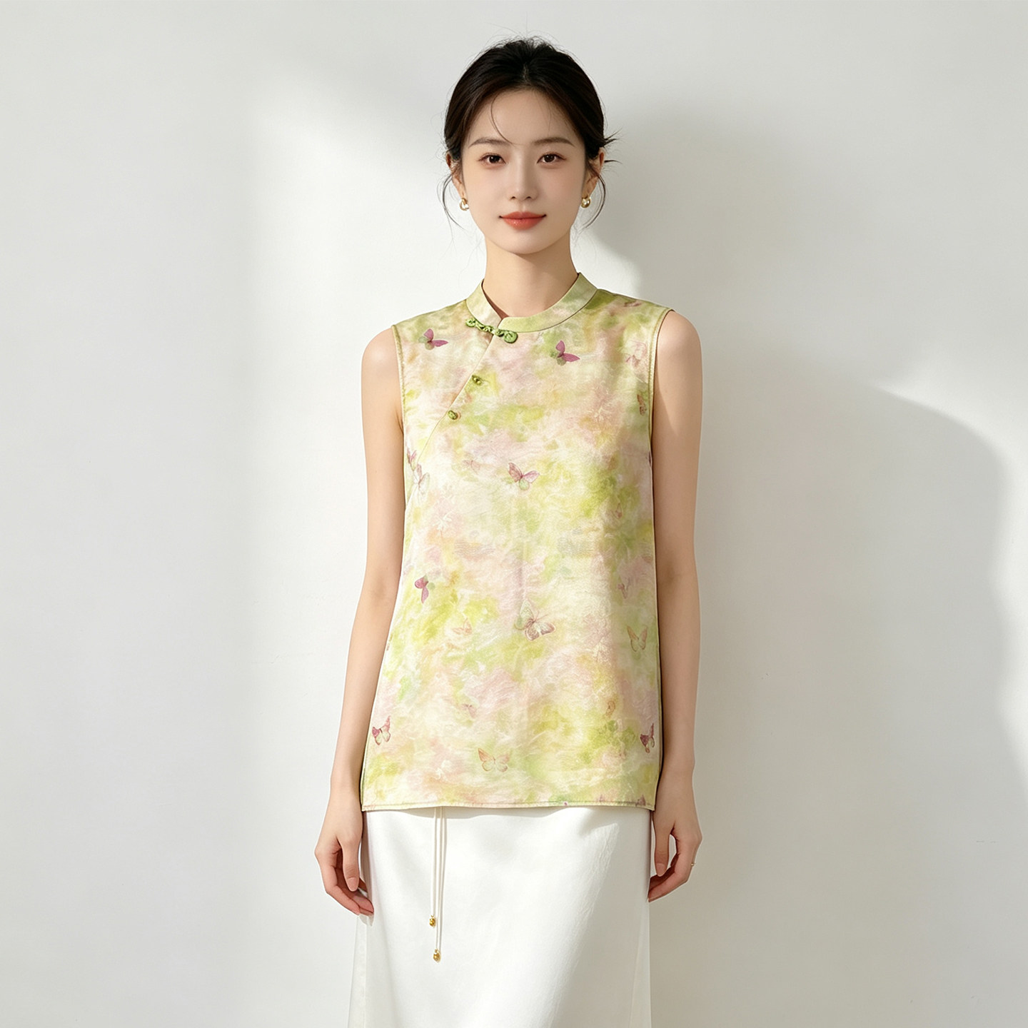 夏季新中式提花轻薄马甲汉服上衣