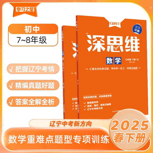 2025春深思维七年级八年级九年级上册下册人教版初一初二初三数学重难题型专项训练强化题举一反三数学思维训练突破压轴题培优练习
