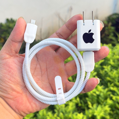 苹果15 16 iPhone17 pro数据线保护套Mophie 45W充电器贴纸缠绕绳