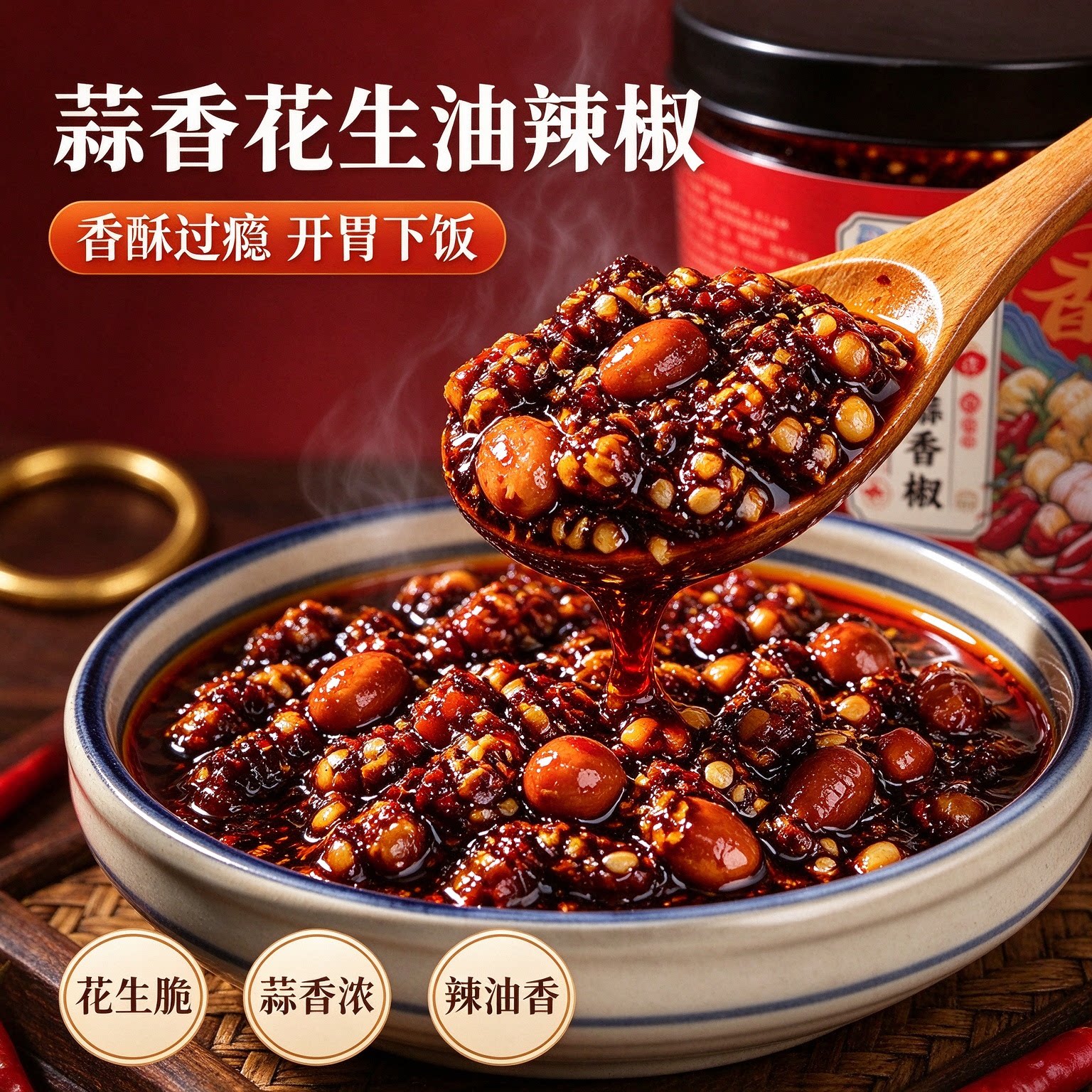 龙幺妹贵州蒜香花生油辣椒拌面