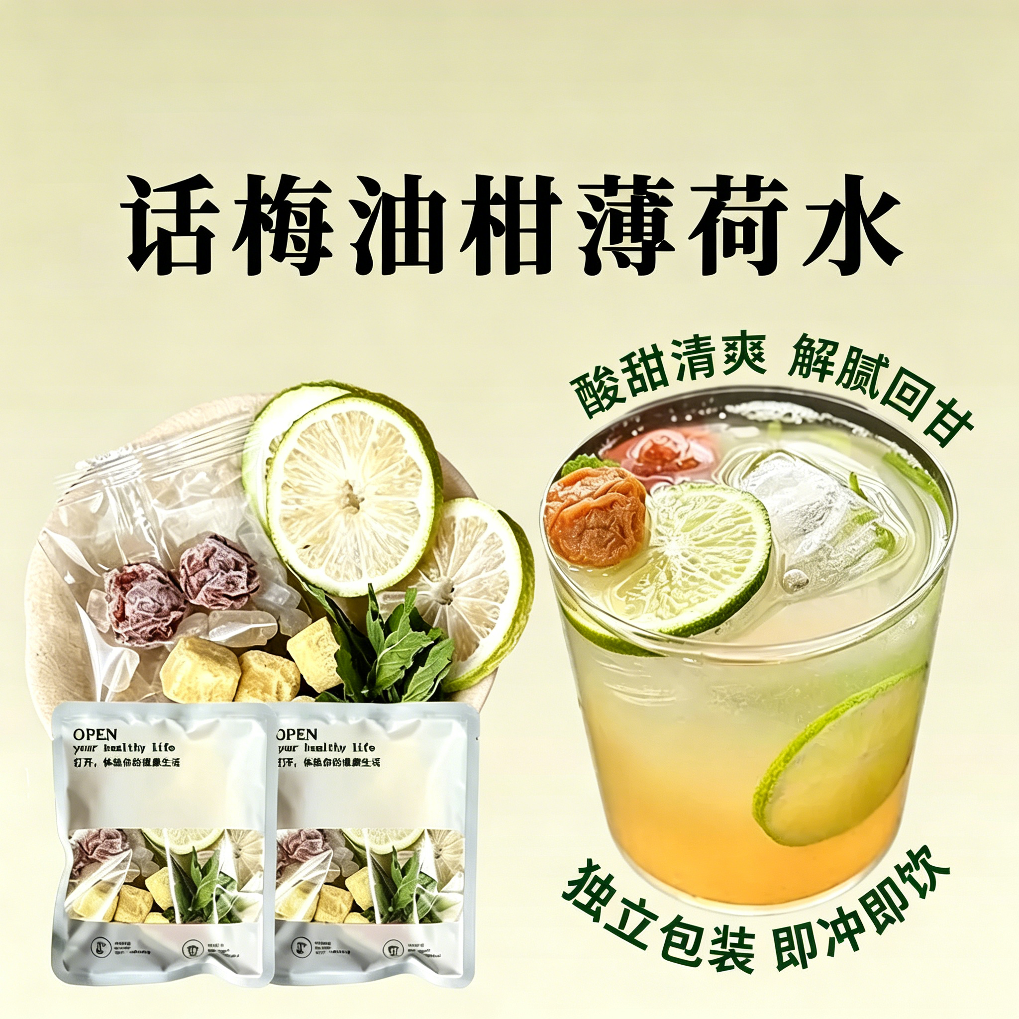 话梅油柑薄荷茶冷热双泡香水柠檬油柑茶独立小包办公室解腻花果茶