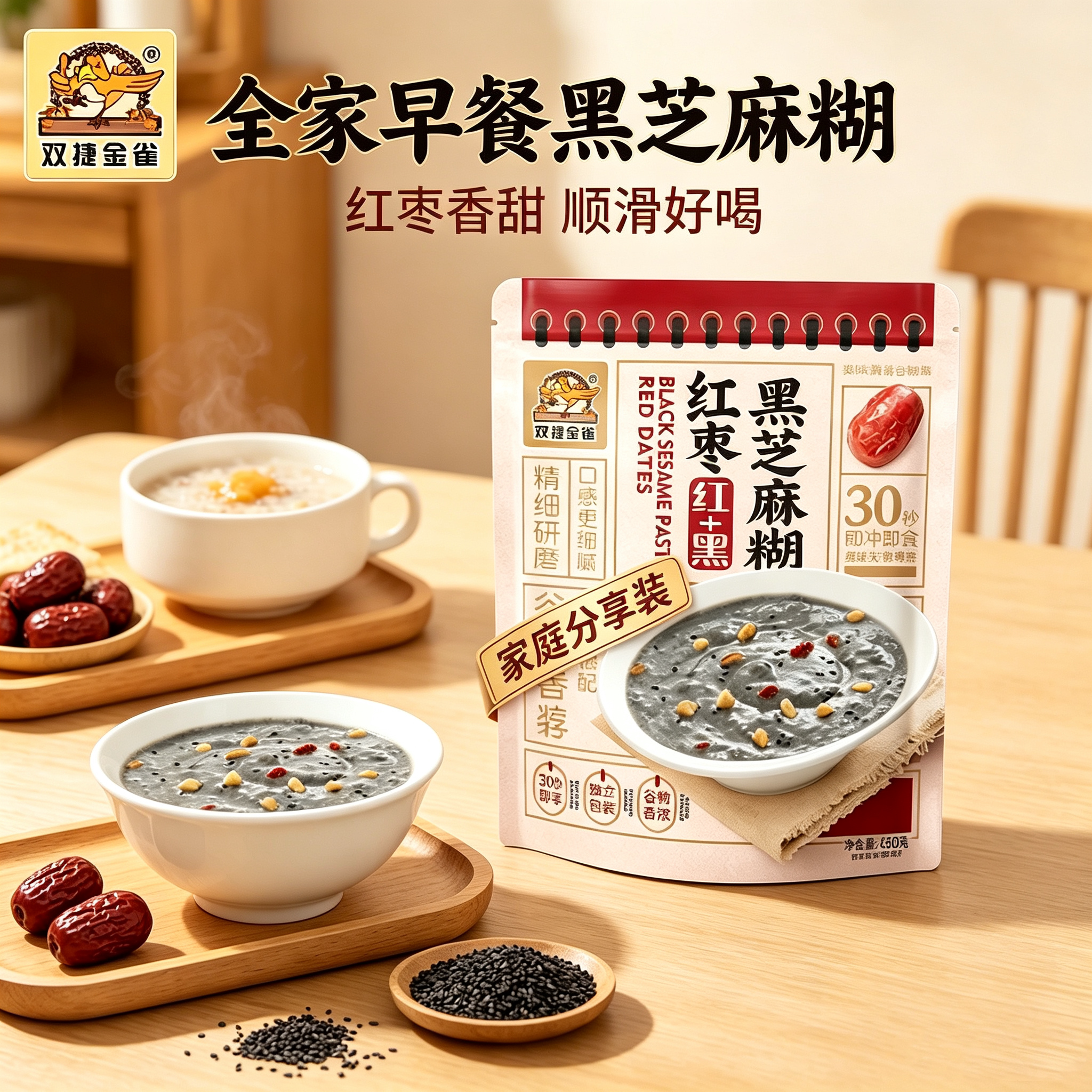 双捷金雀海盐燕麦黑芝麻糊