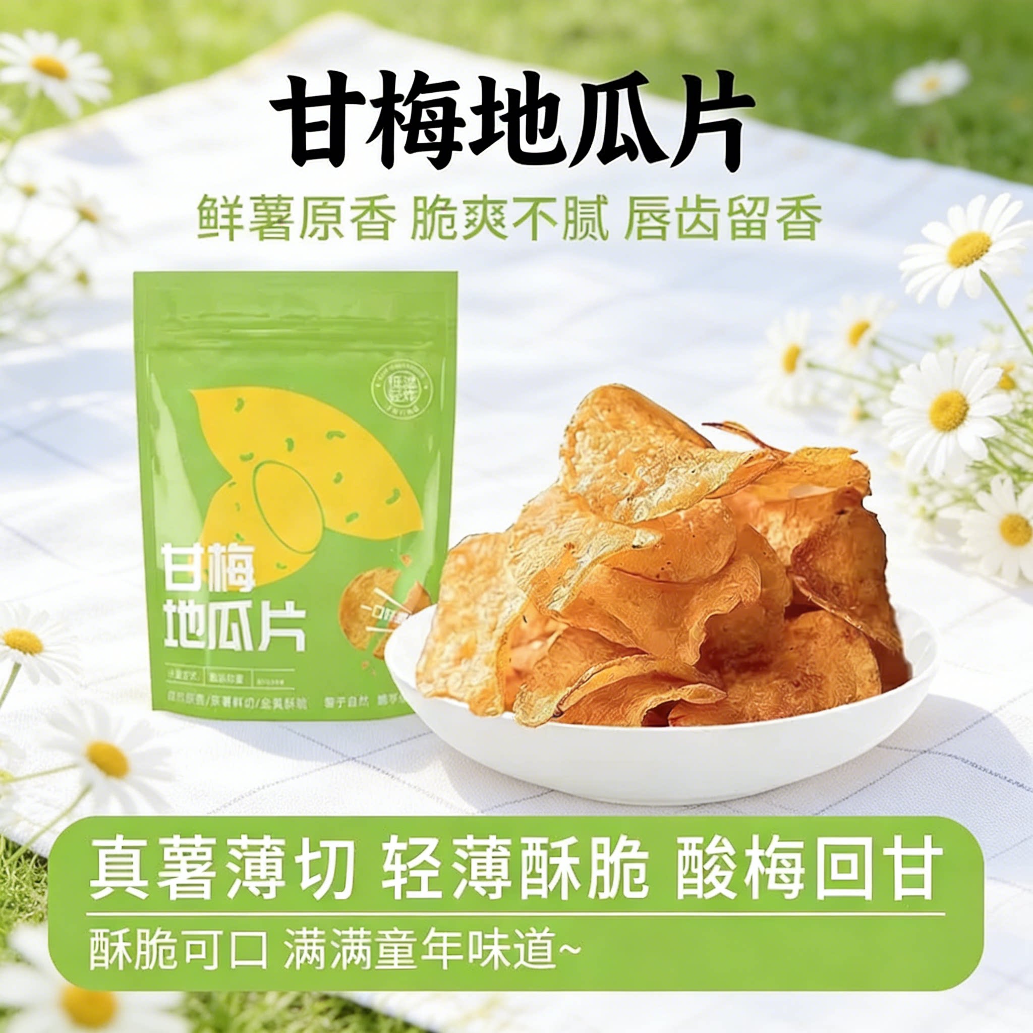 甘梅地瓜片 90g 轻薄酥脆红薯片地瓜干果干类办公追剧休闲小零食