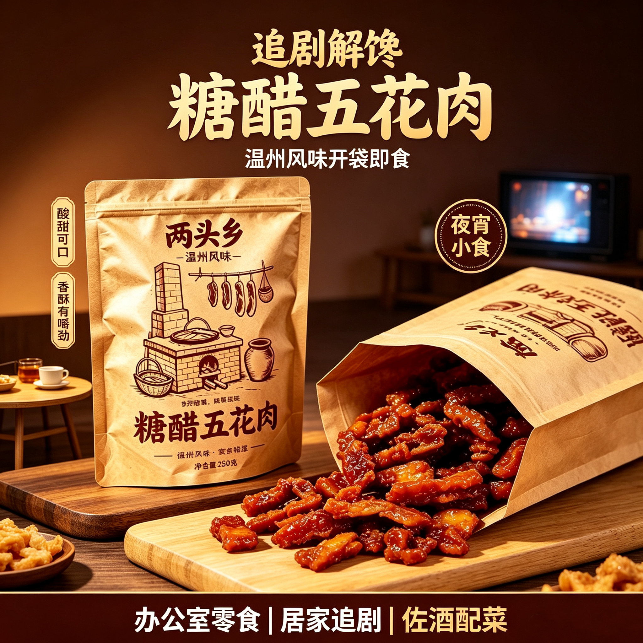 两头乡温州糖醋五花肉即食250g