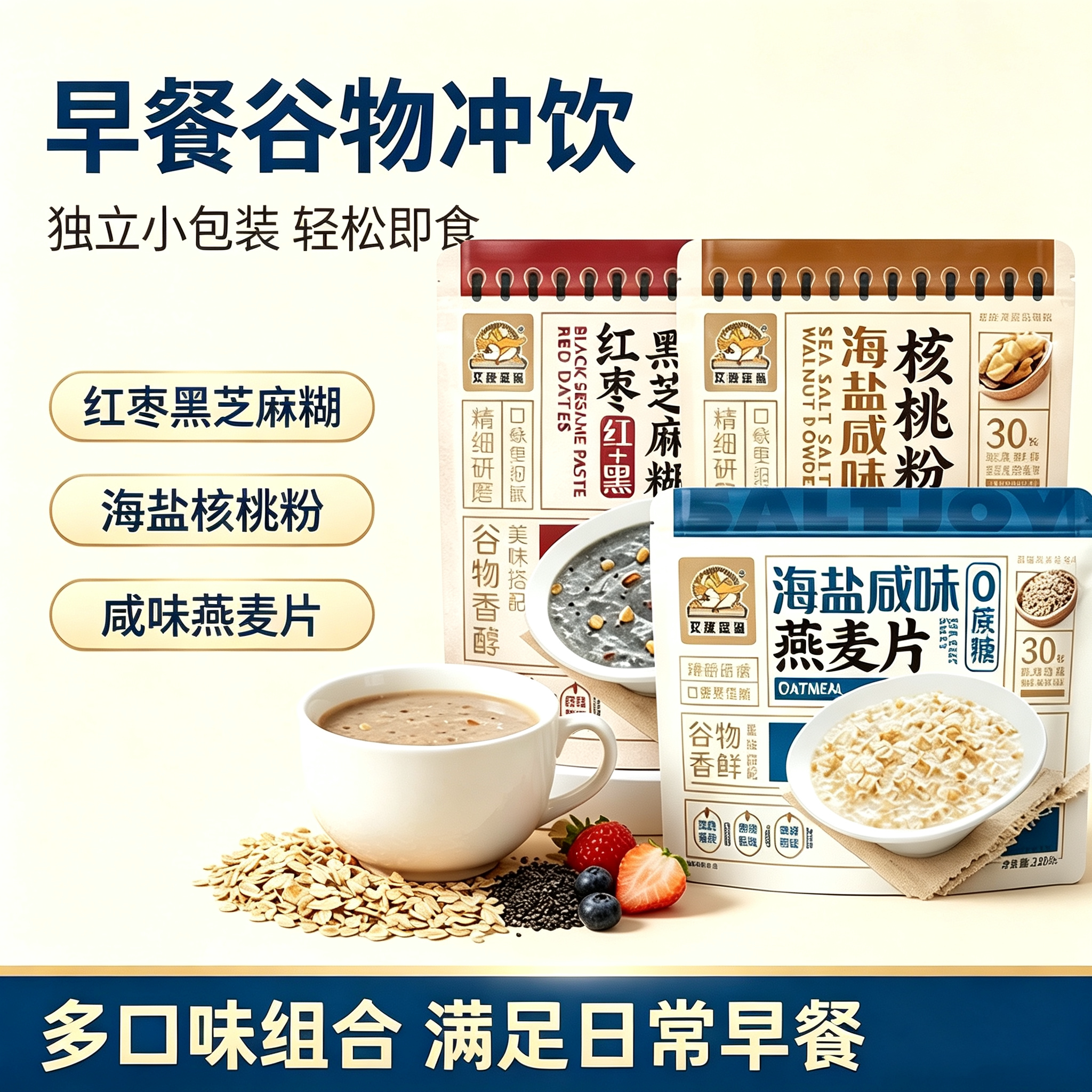 双捷金雀海盐燕麦黑芝麻糊