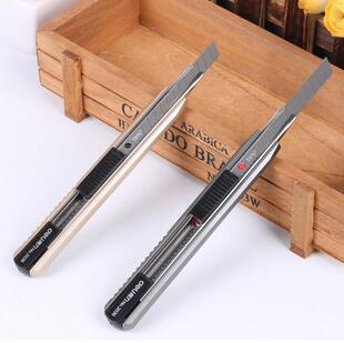 包邮得力2036美工刀 小号裁纸刀 切纸刀壁纸刀办公用品仿金属外壳