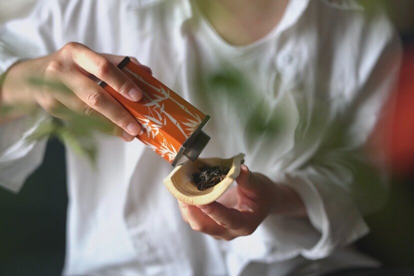 己宽堂泽古锡镶瓷方形随身茶仓 便携迷你茶叶罐小号陶瓷密封罐