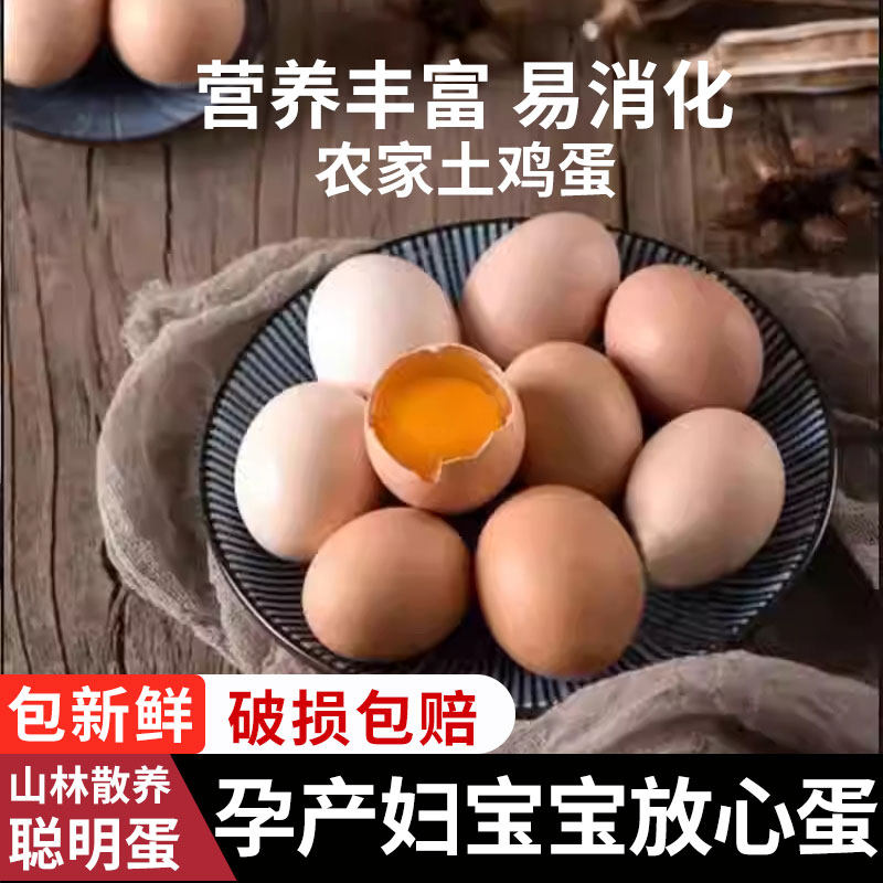 生态山林散养农家土鸡蛋孕产妇老人宝宝放心聪明蛋 不吃饲料散养